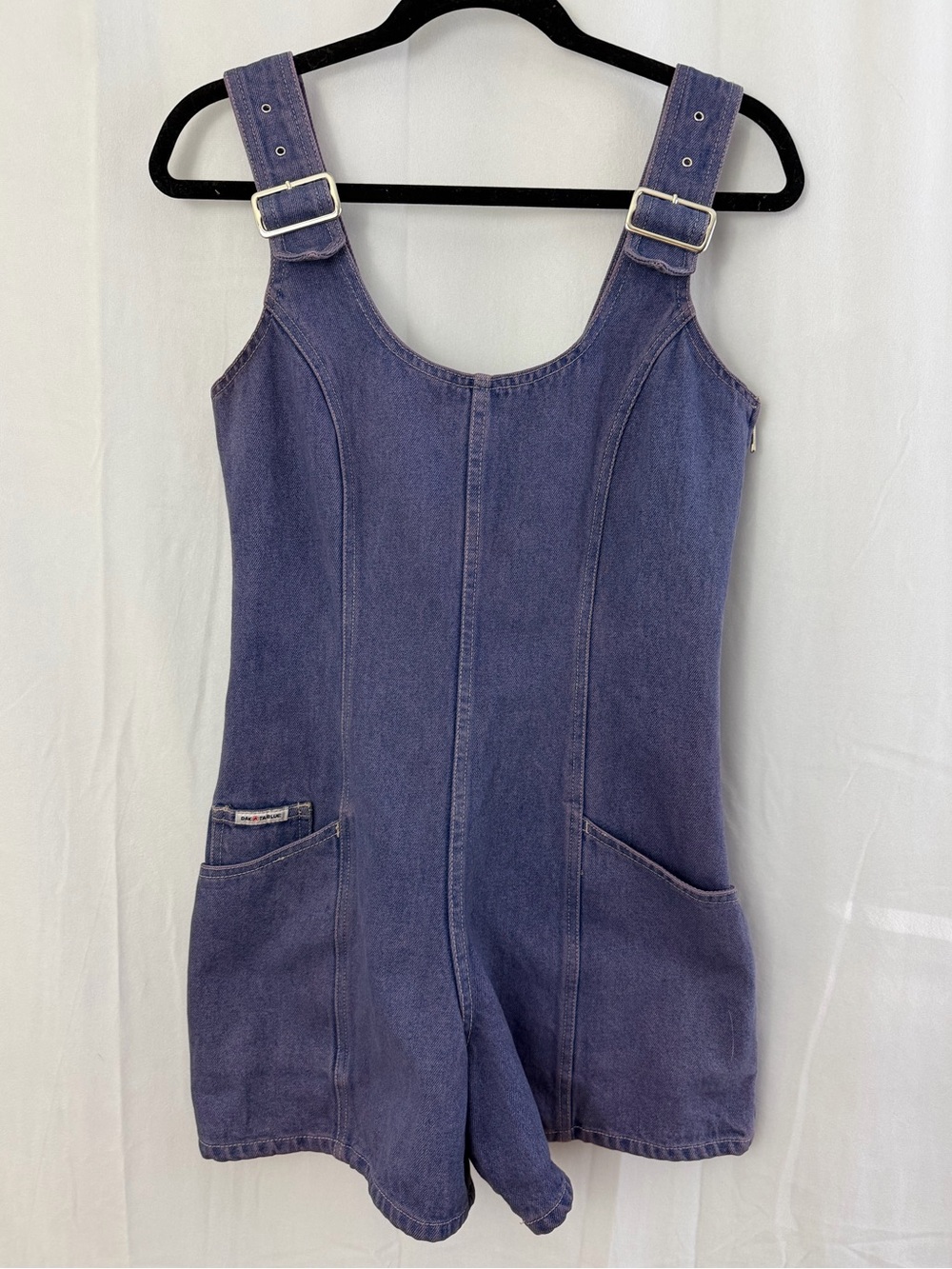 Dakota Blue Vintage 1980's Purple Denim Jumpsuit Romper Womens Waist 31"
